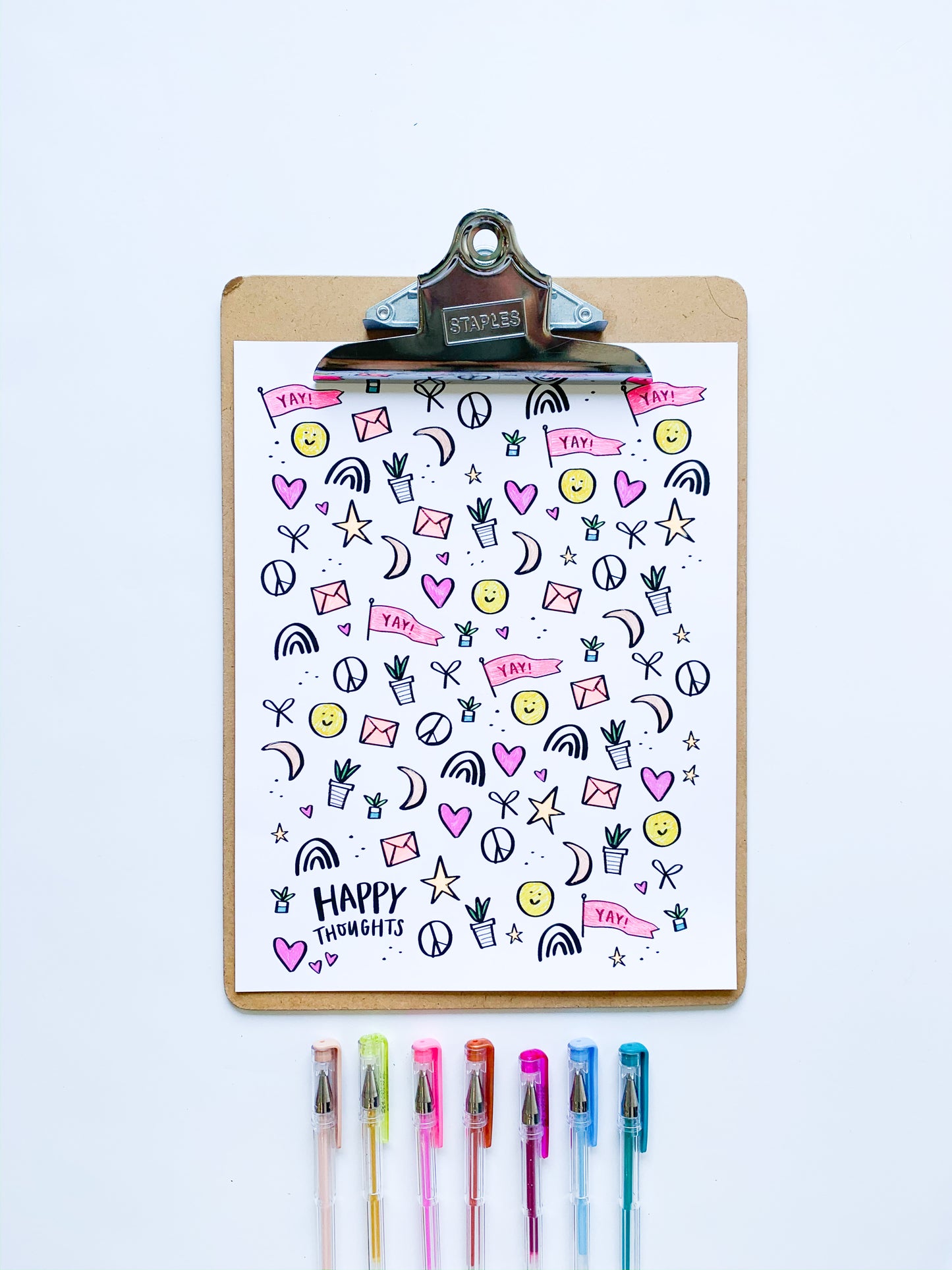 Happy Thoughts Coloring Sheets